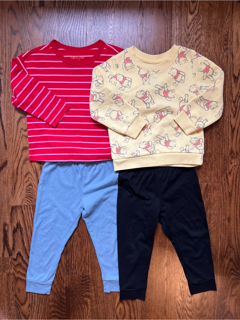 Disney and Cat & Jack 2T fall bundle - 2 pants, 1 long sleeve, 1 sweatshirt